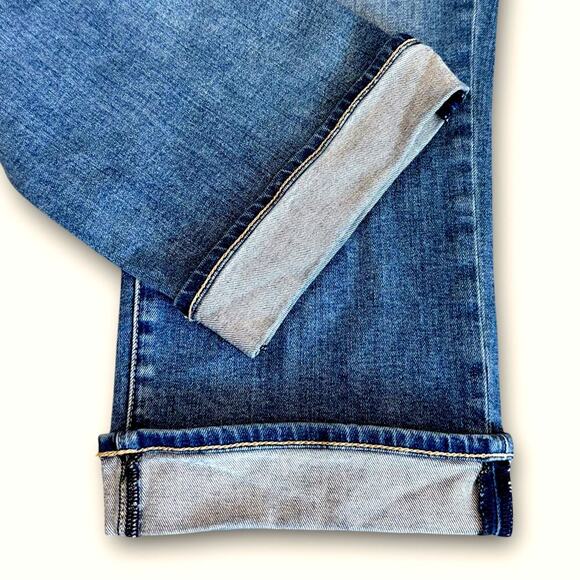 NYDJ Marilyn Straight Crop Cuffed Blue Washed Jeans Lift Tuck Stretchy Size 18 - Picture 6 of 11